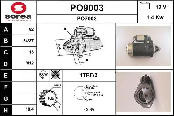 SNRA PO9003 - Motorino d'avviamento autozon.pro