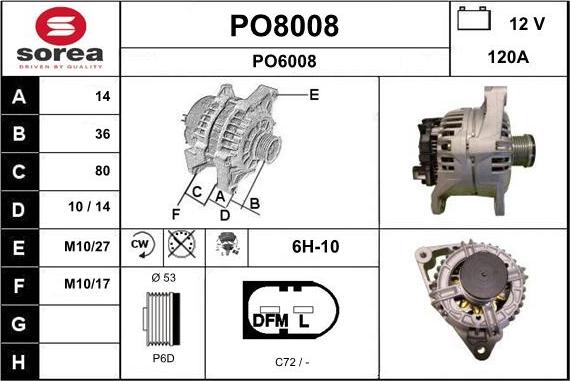 SNRA PO8008 - Alternatore autozon.pro