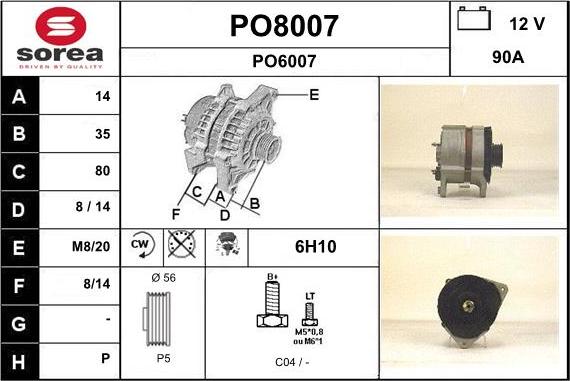 SNRA PO8007 - Alternatore autozon.pro