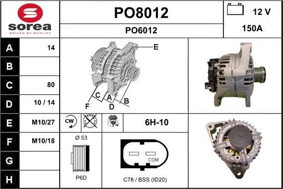 SNRA PO8012 - Alternatore autozon.pro