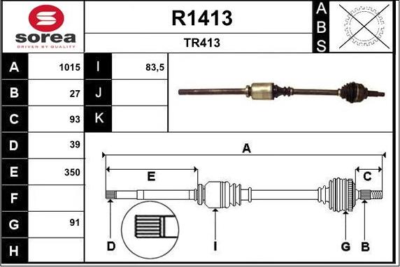 SNRA R1413 - Albero motore / Semiasse autozon.pro