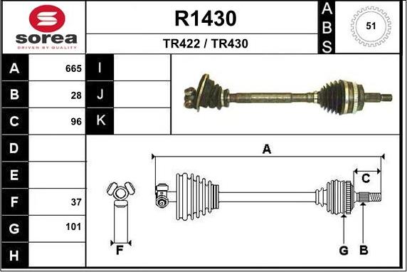 SNRA R1430 - Albero motore / Semiasse autozon.pro