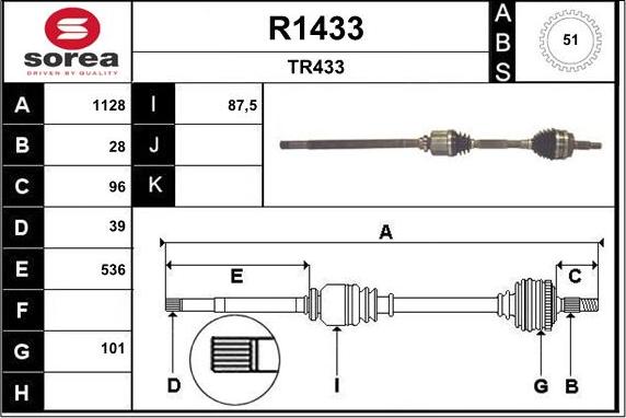 SNRA R1433 - Albero motore / Semiasse autozon.pro