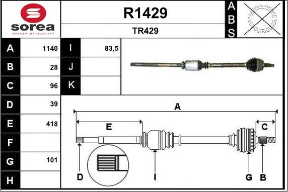 SNRA R1429 - Albero motore / Semiasse autozon.pro