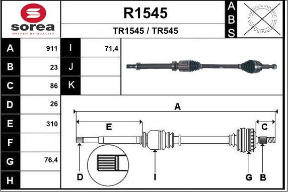 SNRA R1545 - Albero motore / Semiasse autozon.pro