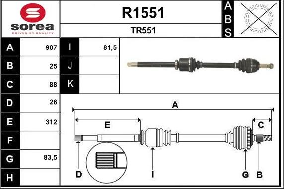 SNRA R1551 - Albero motore / Semiasse autozon.pro