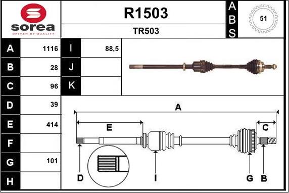 SNRA R1503 - Albero motore / Semiasse autozon.pro