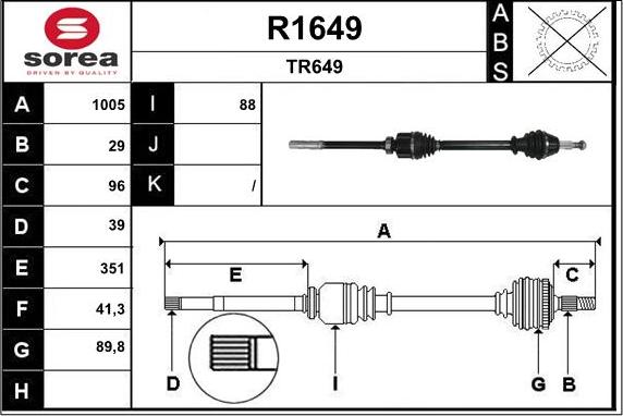 SNRA R1649 - Albero motore / Semiasse autozon.pro