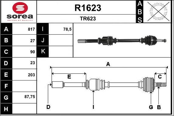 SNRA R1623 - Albero motore / Semiasse autozon.pro