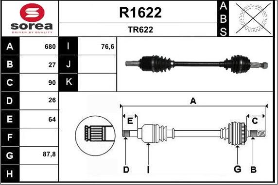 SNRA R1622 - Albero motore / Semiasse autozon.pro