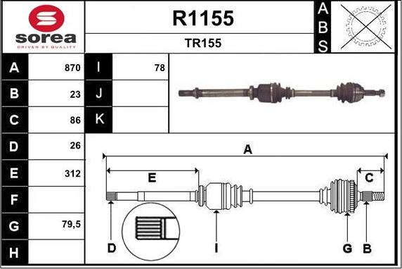 SNRA R1155 - Albero motore / Semiasse autozon.pro