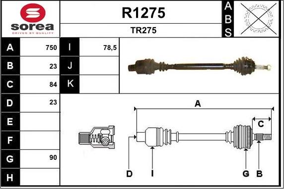 SNRA R1275 - Albero motore / Semiasse autozon.pro