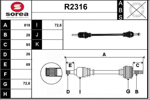 SNRA R2316 - Albero motore / Semiasse autozon.pro