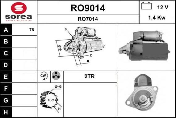 SNRA RO9014 - Motorino d'avviamento autozon.pro