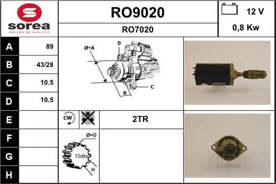 SNRA RO9020 - Motorino d'avviamento autozon.pro