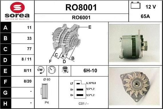 SNRA RO8001 - Alternatore autozon.pro