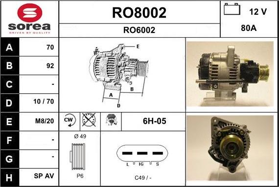 SNRA RO8002 - Alternatore autozon.pro