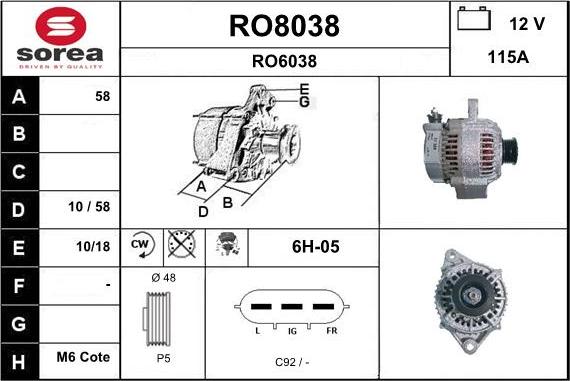 SNRA RO8038 - Alternatore autozon.pro