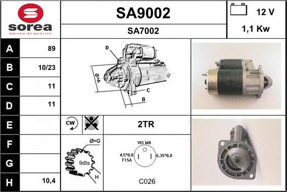 SNRA SA9002 - Motorino d'avviamento autozon.pro