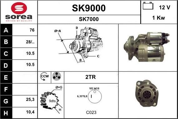 SNRA SK9000 - Motorino d'avviamento autozon.pro