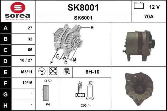 SNRA SK8001 - Alternatore autozon.pro