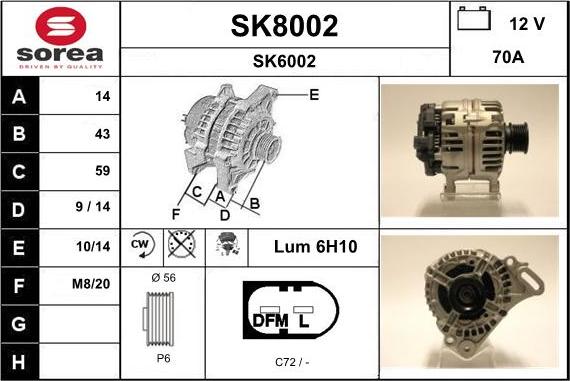 SNRA SK8002 - Alternatore autozon.pro