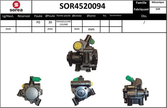 SNRA SOR4520094 - Pompa idraulica, Sterzo autozon.pro