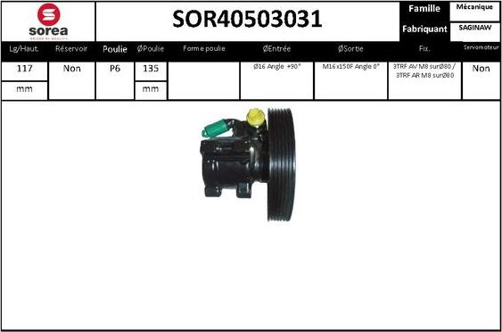 SNRA SOR40503031 - Pompa idraulica, Sterzo autozon.pro