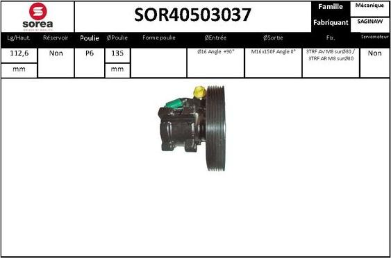 SNRA SOR40503037 - Pompa idraulica, Sterzo autozon.pro