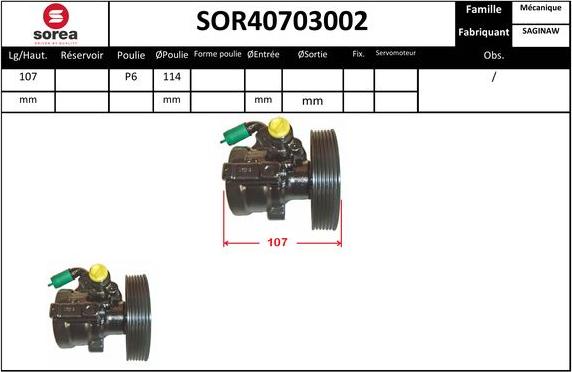 SNRA SOR40703002 - Pompa idraulica, Sterzo autozon.pro