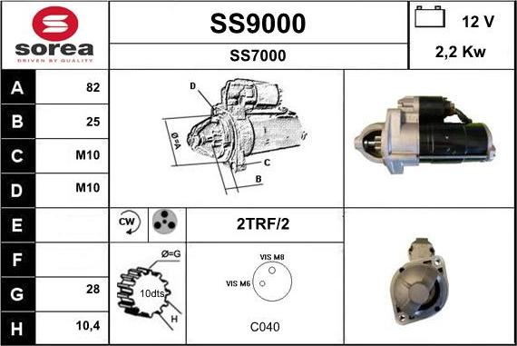 SNRA SS9000 - Motorino d'avviamento autozon.pro