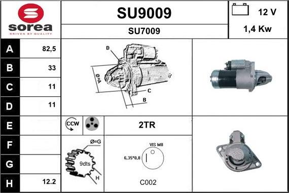 SNRA SU9009 - Motorino d'avviamento autozon.pro