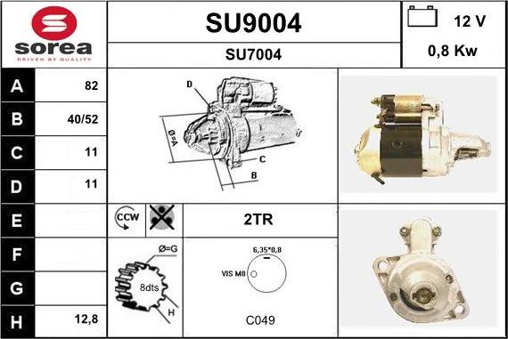 SNRA SU9004 - Motorino d'avviamento autozon.pro