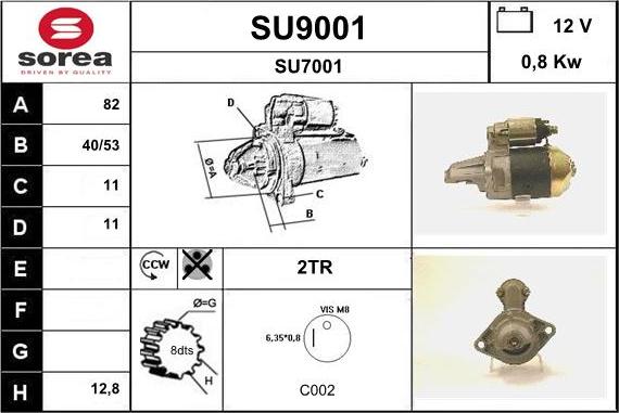 SNRA SU9001 - Motorino d'avviamento autozon.pro