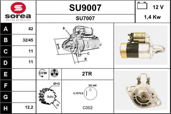 SNRA SU9007 - Motorino d'avviamento autozon.pro