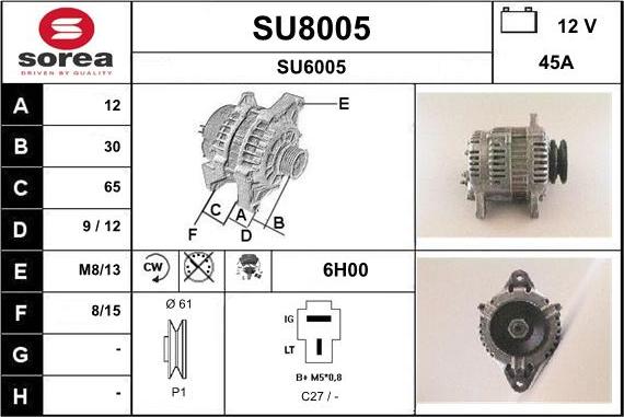 SNRA SU8005 - Alternatore autozon.pro