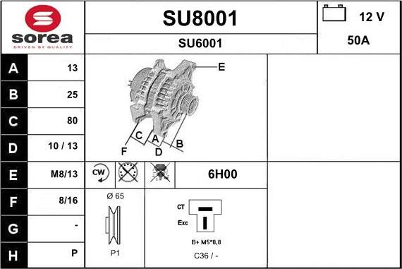 SNRA SU8001 - Alternatore autozon.pro