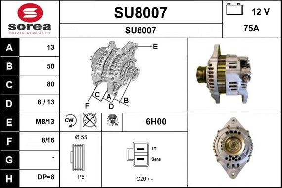 SNRA SU8007 - Alternatore autozon.pro