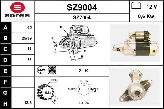 SNRA SZ9004 - Motorino d'avviamento autozon.pro