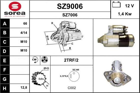 SNRA SZ9006 - Motorino d'avviamento autozon.pro