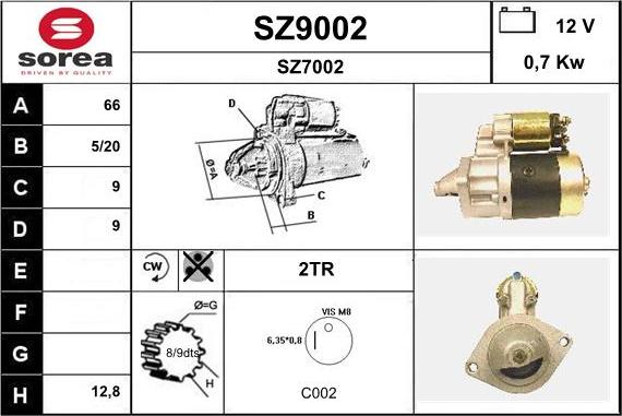 SNRA SZ9002 - Motorino d'avviamento autozon.pro