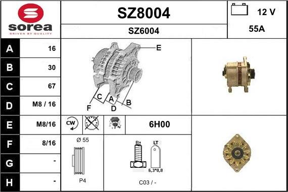 SNRA SZ8004 - Alternatore autozon.pro