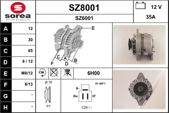 SNRA SZ8001 - Alternatore autozon.pro