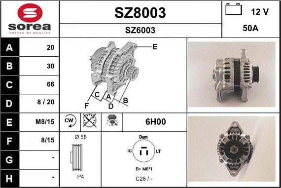 SNRA SZ8003 - Alternatore autozon.pro