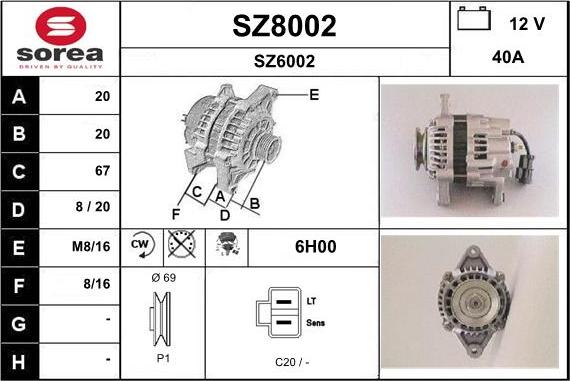 SNRA SZ8002 - Alternatore autozon.pro