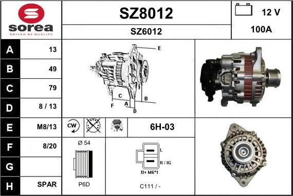 SNRA SZ8012 - Alternatore autozon.pro