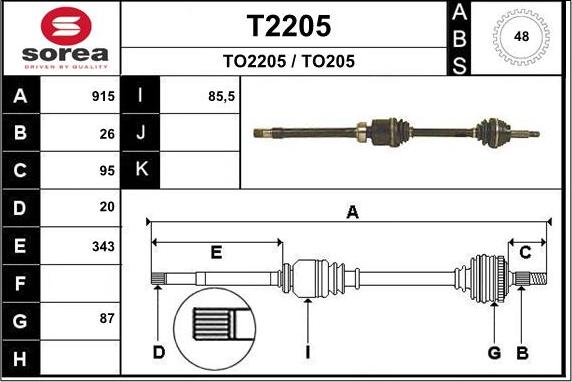 SNRA T2205 - Albero motore / Semiasse autozon.pro