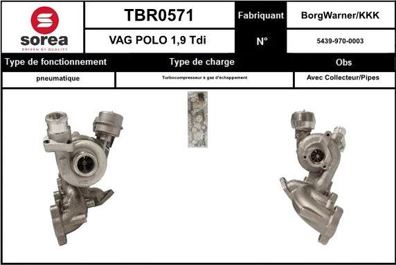 SNRA TBR0571 - Turbocompressore, Sovralimentazione autozon.pro