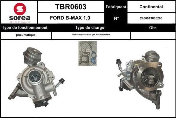 SNRA TBR0603 - Turbocompressore, Sovralimentazione autozon.pro