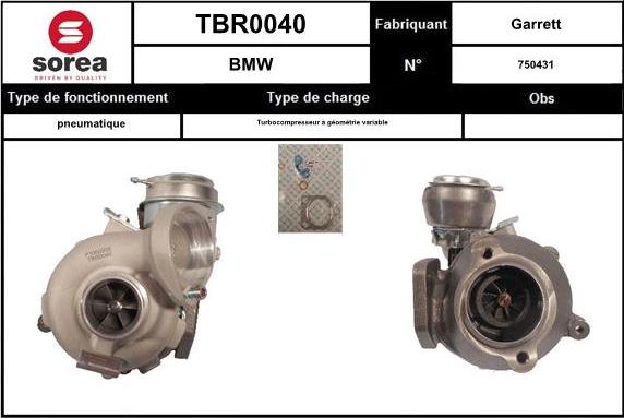 SNRA TBR0040 - Turbocompressore, Sovralimentazione autozon.pro